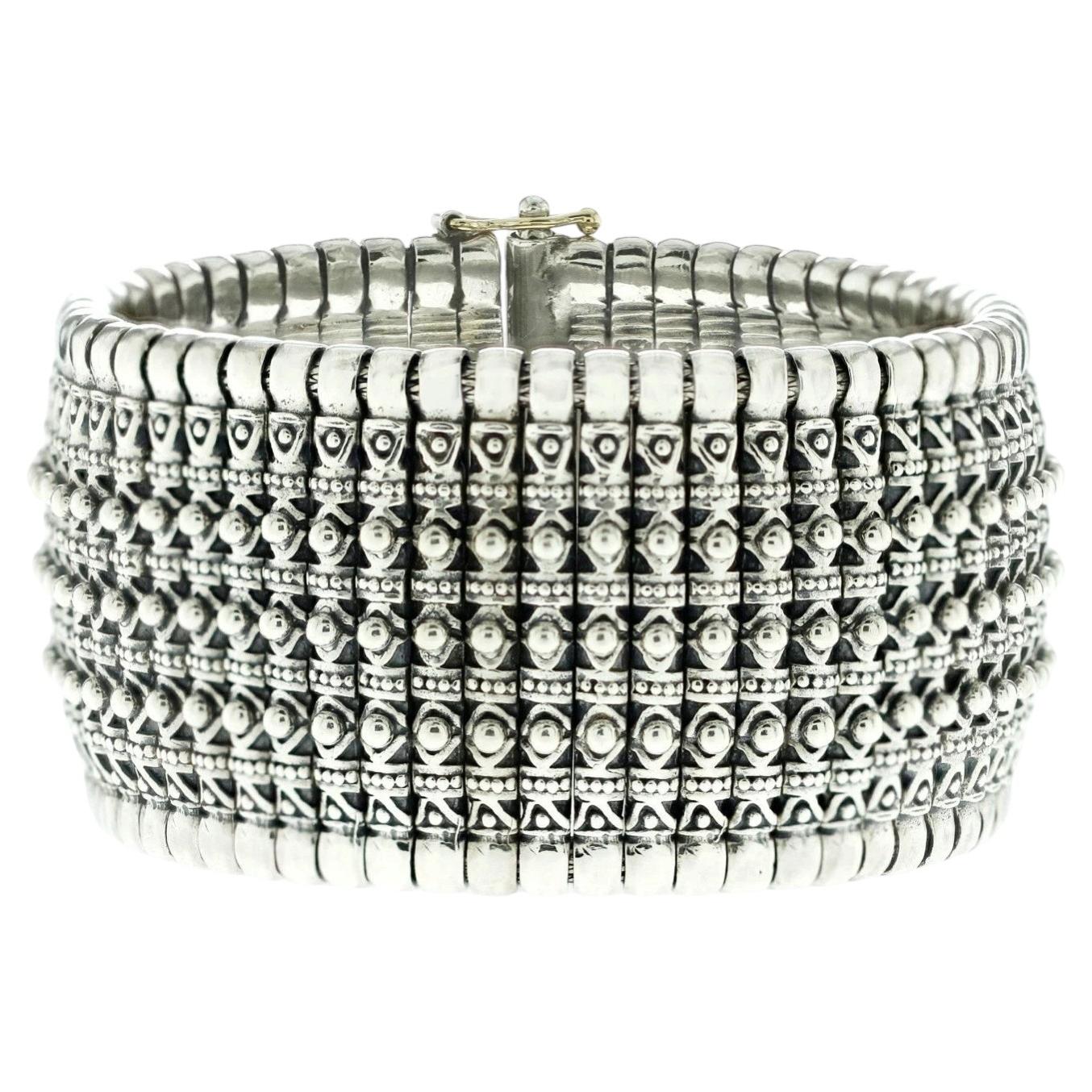 Pre-owned Konstantino Women's Hera Sterling & 18k Gold Wide Cuff Bracelet In Multiple