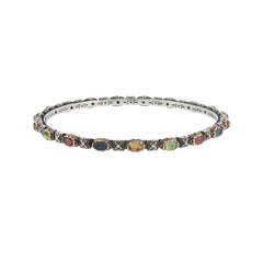 Konstantino Women's Sterling & 18K Gold Multicolor gemstones Bangle Size 7.5"