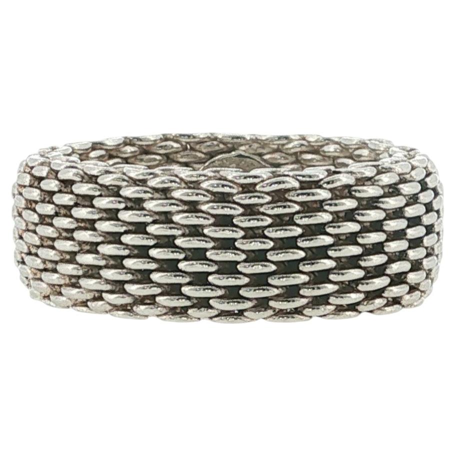 Bague Tiffany & Co en argent sterling 925, modèle « Somerest Mesh », taille 9