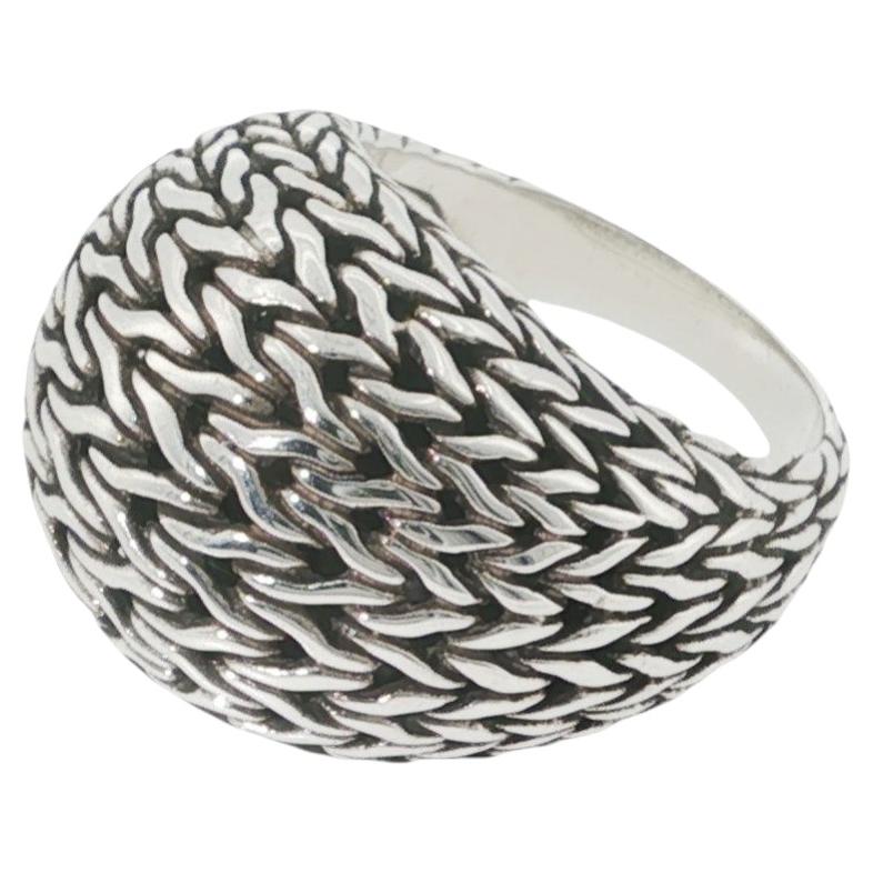 John Hardy 925 Sterling Classic Chain Dome Ring Size 8 For Sale