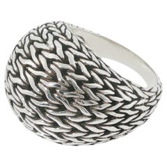 John Hardy 925 Sterling Classic Chain Dome Ring Size 8