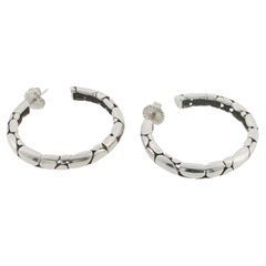 Orecchini a cerchio grandi "Kali Pebble" di JOHN HARDY in argento 925, altezza 38 mm