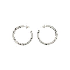 JOHN HARDY 925 Silver 38 mm Hieght Kali Pebble Large Hoop Earrrings