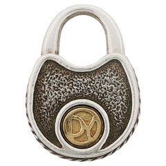 DAVID YURMAN 925 Sterling Silver 18K Gold PadLock Charm Pendant