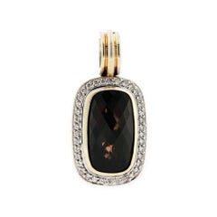 DAVID YURMAN 925 Sterling Silver 18K Gold Diamond Smokey Topaz Albion Pendant