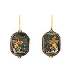 Konstantino 925 Silver & 18K Yellow Gold Angelic Londen Blue Topaz Earrings