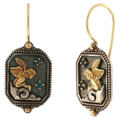 Konstantino 925 Silver & 18K Yellow Gold Angelic Londen Blue Topaz Earrings