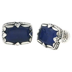 KONSTANTINO : boutons de manchette en argent sterling 925 « Héphaïstos » avec lapis-lazuli