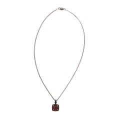 KONSTANTINO 925 Sterling Silver 18K Gold Gem K Ruby Doublet Pendant Necklace 18"