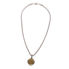 KONSTANTINO 925er Silber, 18-karätiges Gold, gewölbter blauer Spinell – EN TOYTY NIKA Anhänger-Halskette