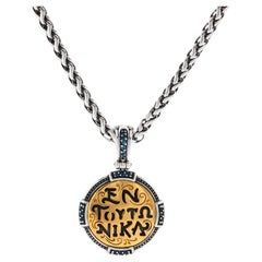 KONSTANTINO 925er Silber, 18-karätiges Gold, gewölbter blauer Spinell – EN TOYTY NIKA Anhänger-Halskette