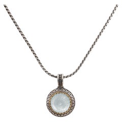 KONSTANTINO Halskette mit Anhänger aus 925er Silber, 18-karätigem Gold und Perlmutt-Dublett in Kuppelform