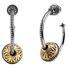 Boucles d'oreilles « huggie » Konstantino en argent 925 et or jaune 18 carats