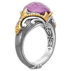 KONSTANTINO 925 Sterling Silver & 18K Gold Gen K 2 Pink Corundum Doublet Ring 7