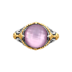 KONSTANTINO 925 Sterling Silver & 18K Gold Gen K 2 Pink Corundum Doublet Ring 7