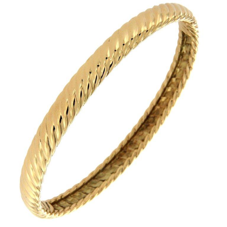 David Yurman 18 Karat Yellow Gold Cable Bracelet In Excellent Condition In Los Angeles, CA