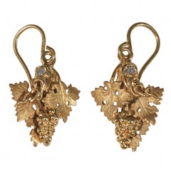 Diamond Gold Archaeological Style Earrings