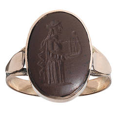 Roman Agate Gold Intaglio Ring 11