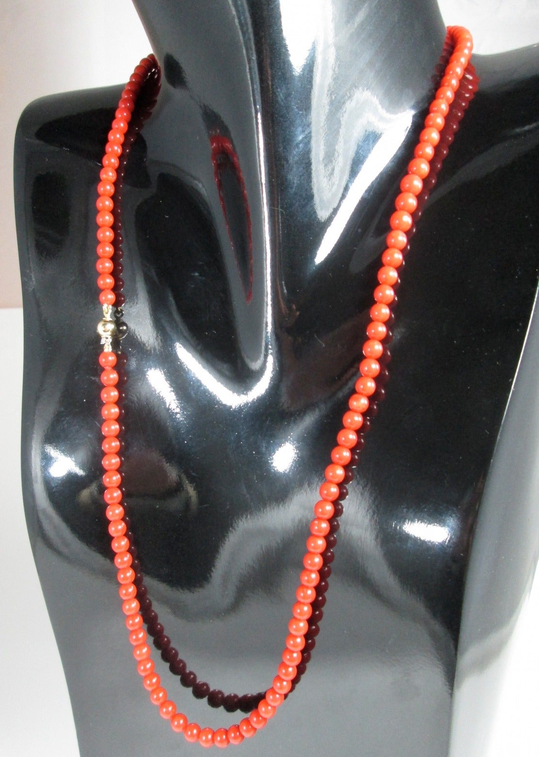Modern 6mm Coral Bead Necklace