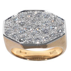 Diamond Gold Octagonal Ring 12