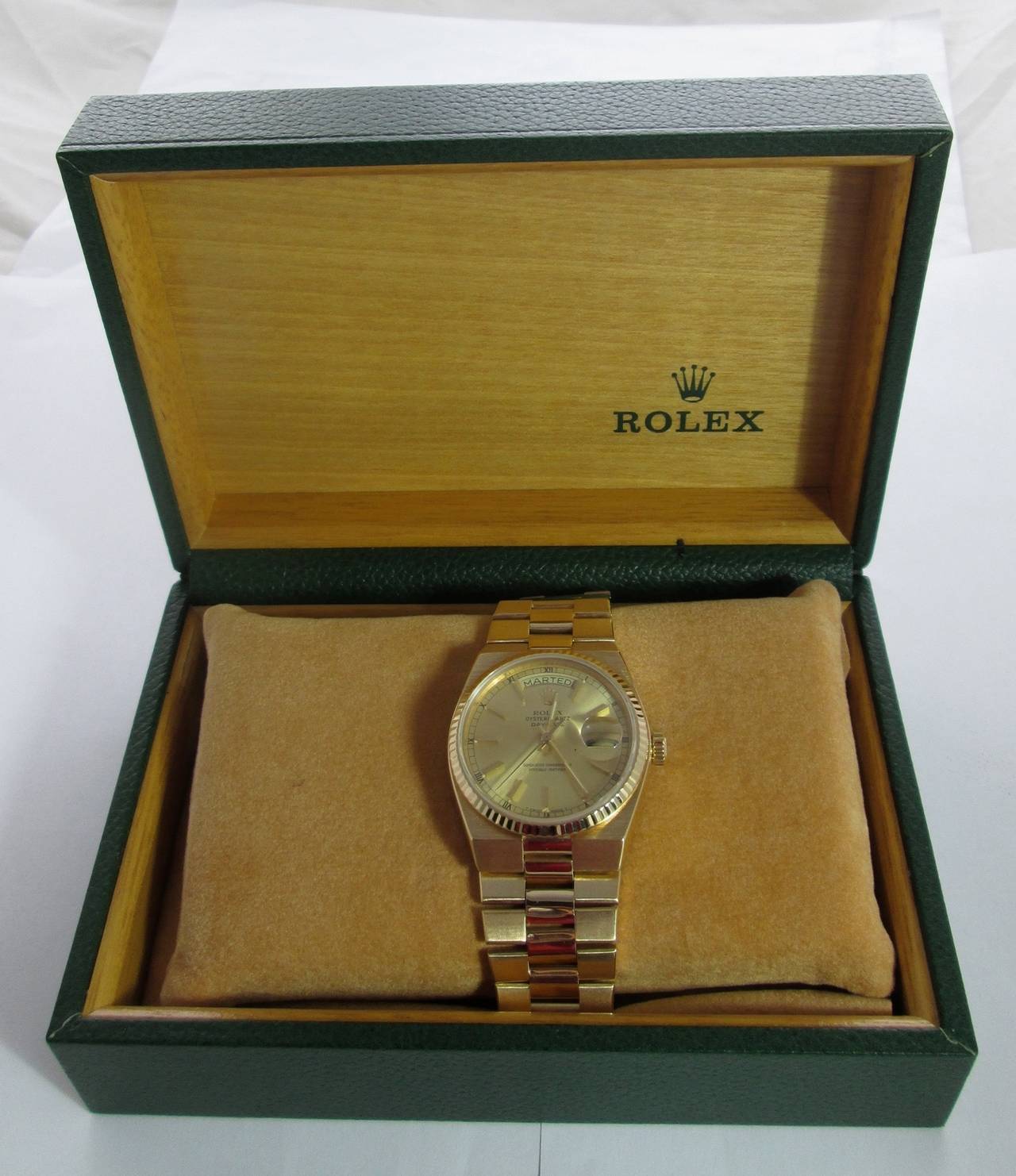 Rolex Gold OysterQuartz Day-Date Chronometer Wristwatch