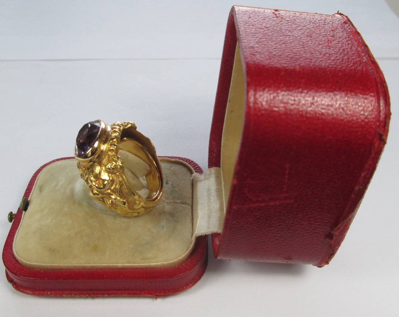 Victorian Antique Amethyst Gold Bishop Ring