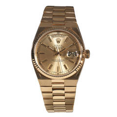 Retro Rolex Gold OysterQuartz Day-Date Chronometer Wristwatch