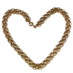 Antique Oval Fancy Link Gold Chain Necklace