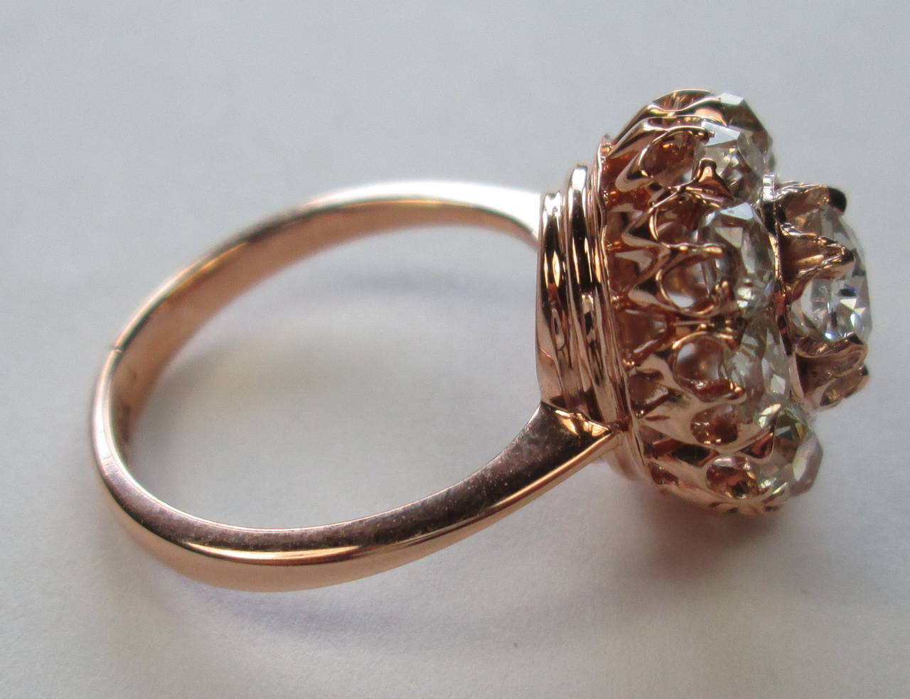 Women's Diamond Rose Gold Cluster Ring