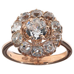 Diamond Rose Gold Cluster Ring