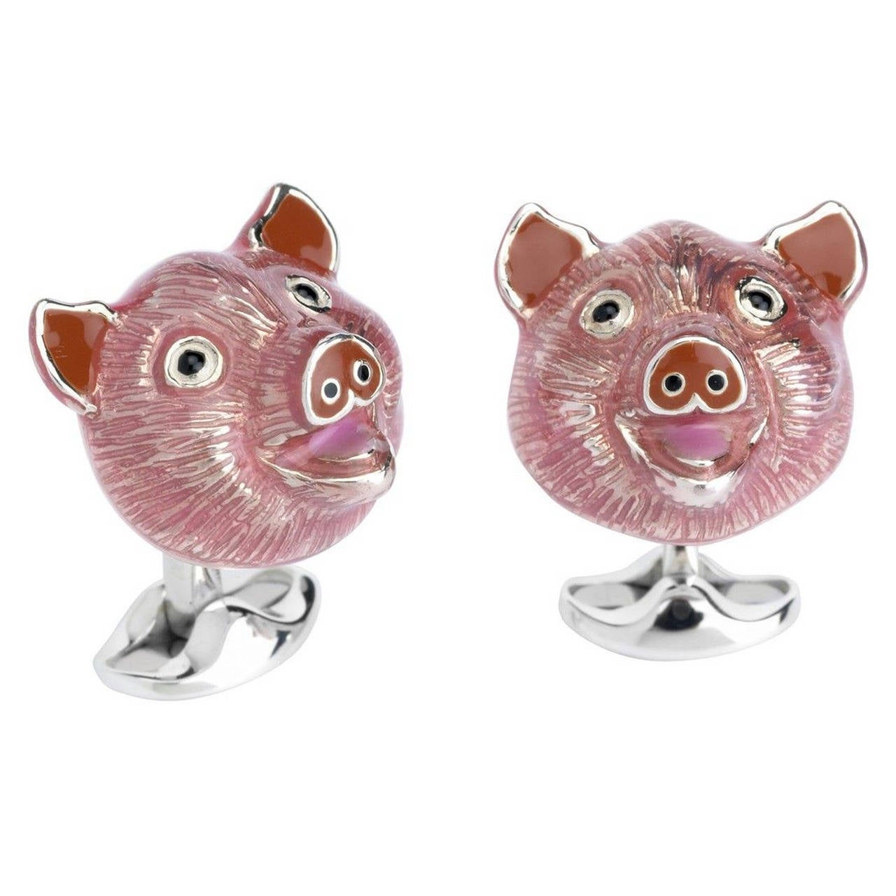 Deakin & Francis Silver Pig Head Cufflinks
