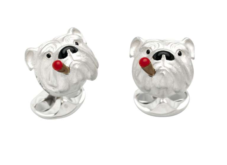 DEAKIN & FRANCIS Silver BullDog Cufflinks