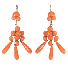 Italian Gold Pendant Chandelier Earrings