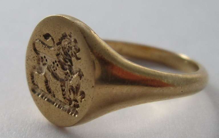 Edwardian Gold Signet Ring, 1905ca