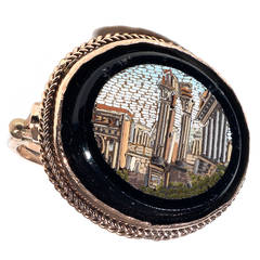 Italian Micromosaic Gold Fori Romani Ring 9