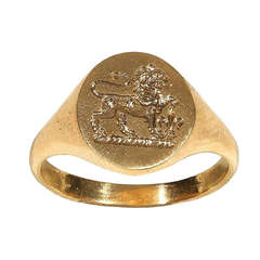 Vintage Gold Signet Ring, 1905ca