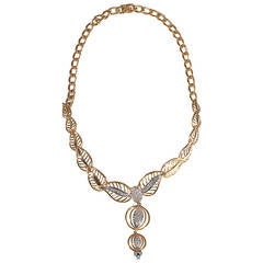 Retro Diamond Gold Platinum Necklace 12