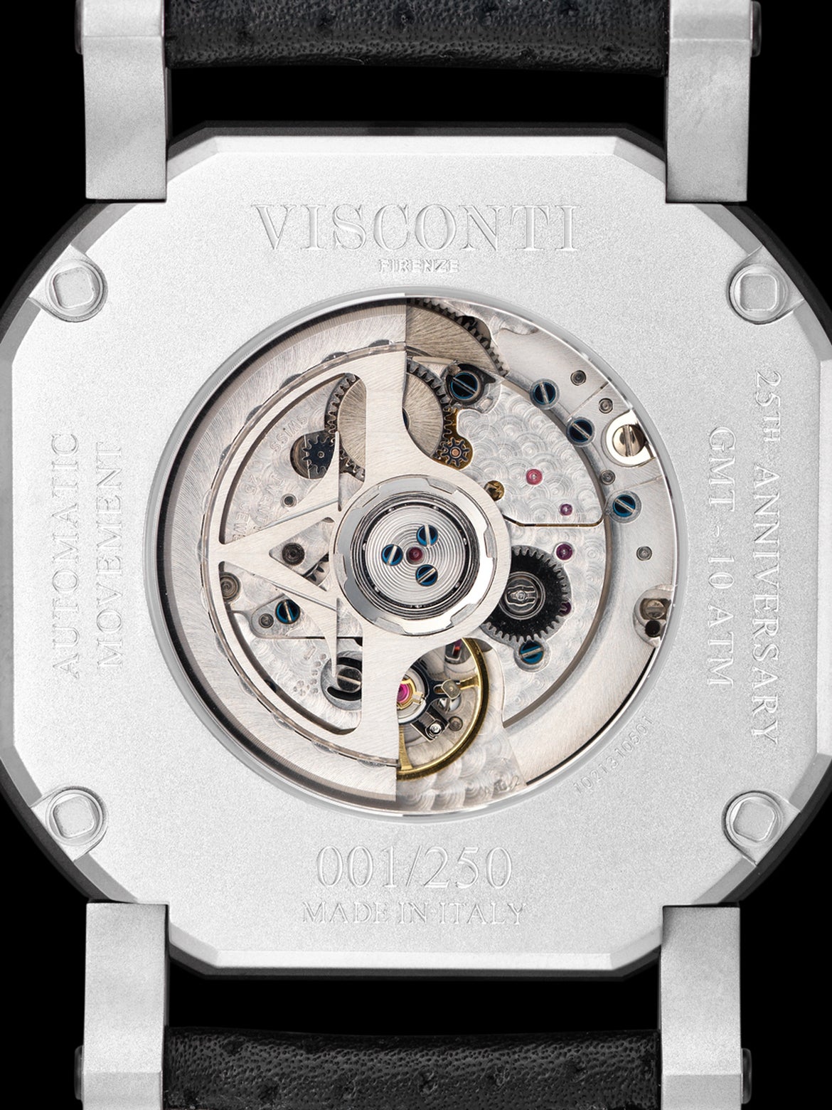 Contemporary Visconti Stainless Steel Elegance GMT Automatic Wristwatch