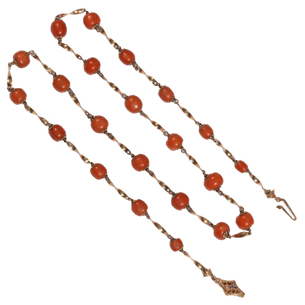 Antique Coral Gold Necklace