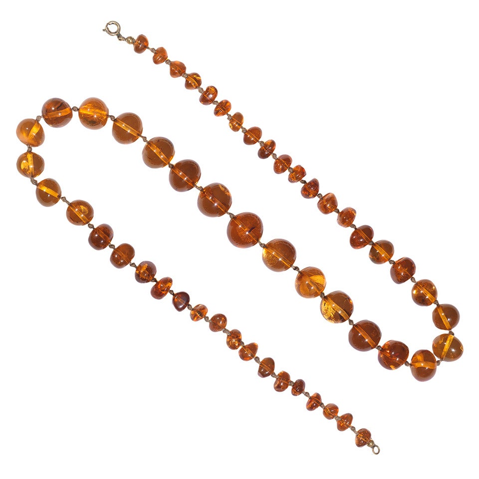 Amber Bead Necklace For Sale