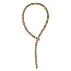 A Diamond and Ruby Gold Snake Necklace