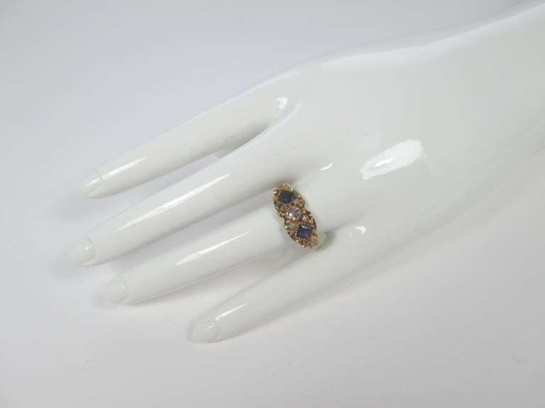 Victorian Sapphire and Diamond Ring In Excellent Condition In Firenze, IT