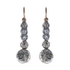 A Pair of Russian Drop Diamond Pendant Earrings, c.1890