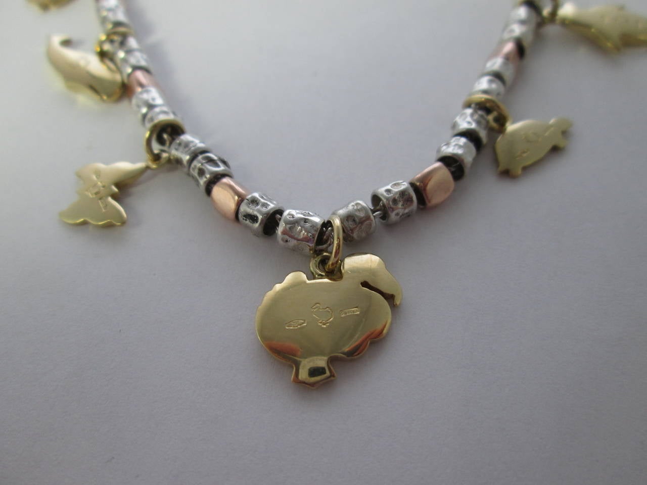 Pomellato Silver Gold Animal Charm Necklace