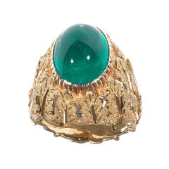 Buccellati Emerald Gold Dome Ring