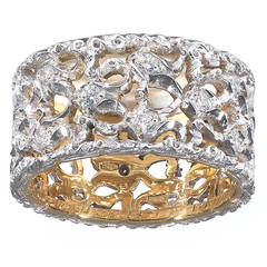 Buccellati Diamond Bicolored Gold Band Ring
