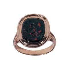 Antique Bloodstone Monkey Intaglio Ring