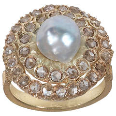 Baroque Pearl Diamond Cluster Ring 8