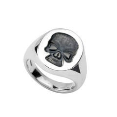 Deakin & Francis Silver Skull Signet Ring