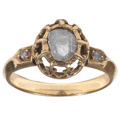 Antique Rose Diamond Gold Cluster Ring